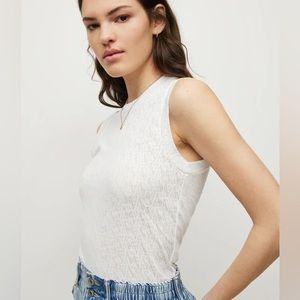 AllSaints Imogen Devore Tank in optic white
